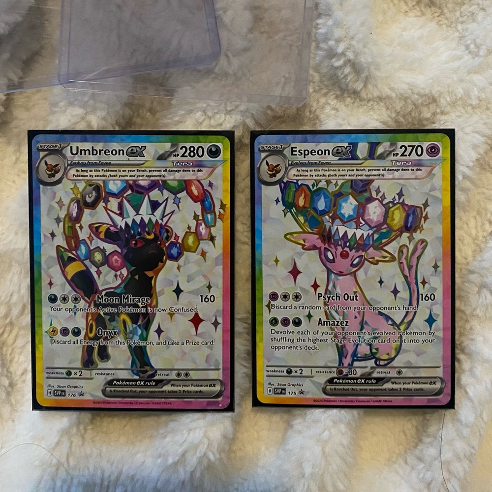 Pokémon Prismatic Figure Collection Espeon & Umbreon EX Cards (175,176)